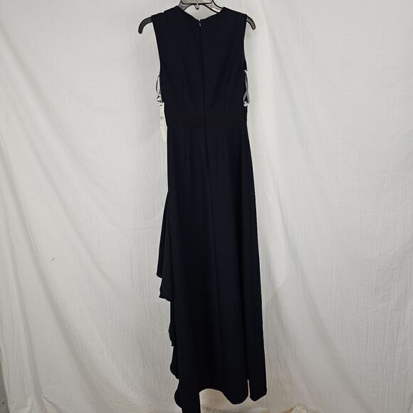 ML Monique Lhuillier NWT MSRP $395 Ruffled Deep V-neck Crepe Gown Size 2 - Picture 9 of 11